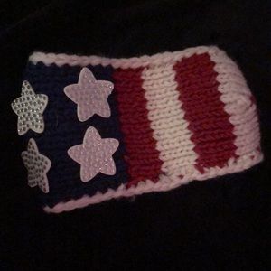 Cute Knitted American Flag Ear/Head Warmer
